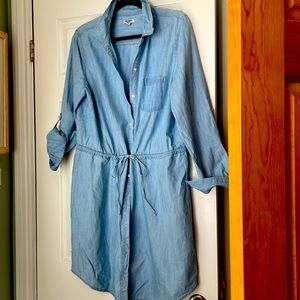 Blue denim shirt dress